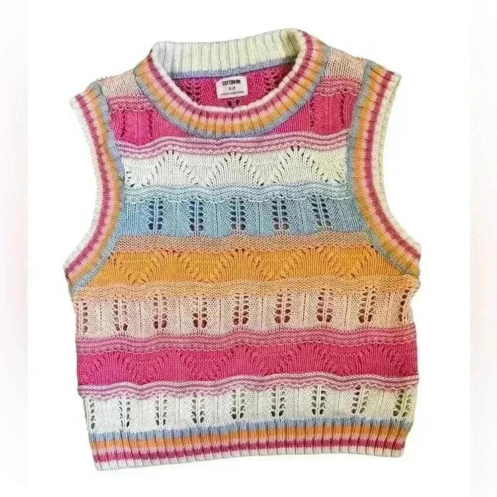 Cotton On striped Sweater Vest, women's size Small